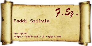 Faddi Szilvia névjegykártya