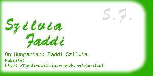 szilvia faddi business card